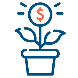 Icon money growth flower 