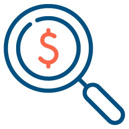 Icon search funds magnifying glass magnifier 