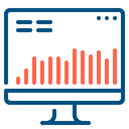 Icon stock market monitor chart